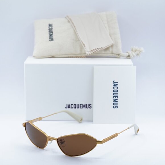 Jacquemus BAMBINO METAL JAC/68 C1 Cat Eye Sunglasses - Gold/Brown - Picture 9 of 12